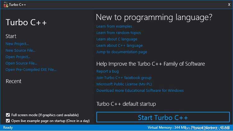 turbo c++ console